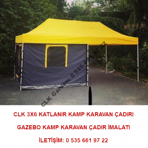 CLK 3x6 Alüminyum Verandalı Gazebo Katlanır Kamp Karavan Çadırı İmalatı Satışı 2